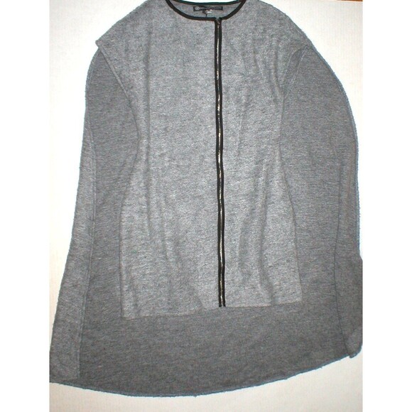 New Womens L NWT Christina Karin Designer Gray Cape Dress Sleeveless Zip Front - Picture 7 of 12